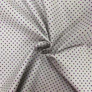 100% Cotton Poplin - Grey with Violet Spot - Sold by Half Metre