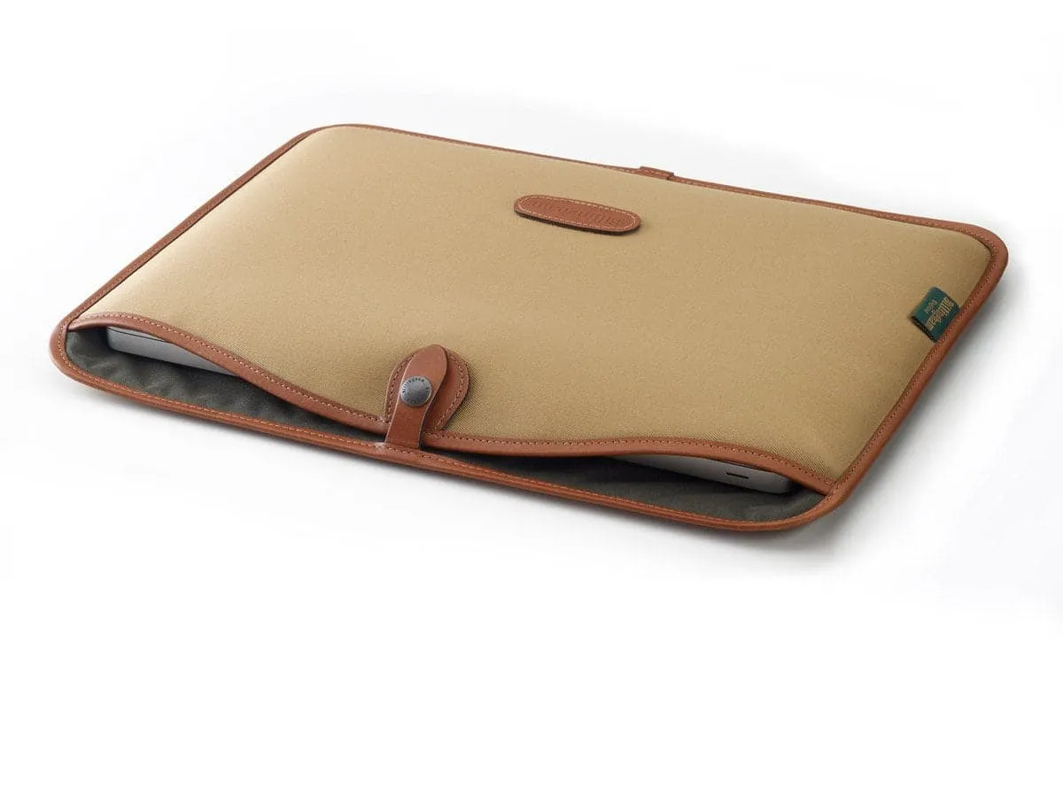 15" Laptop Slip - Khaki Canvas / Tan Leather