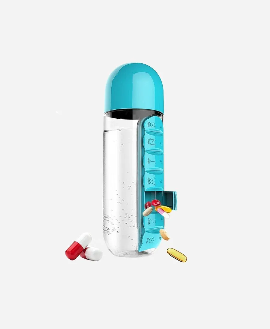 2-in1 Pill Organizer Water Bottle