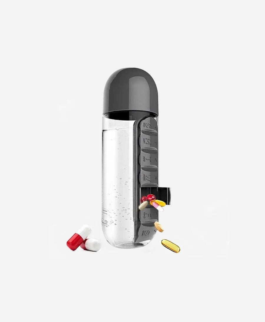 2-in1 Pill Organizer Water Bottle