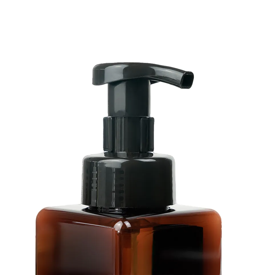 250ml Amber Plastic Bottle with Black Foaming Pump