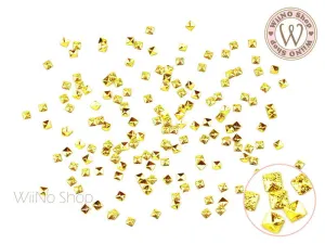 2mm Gold Textured Square Metal Studs - 25 pcs