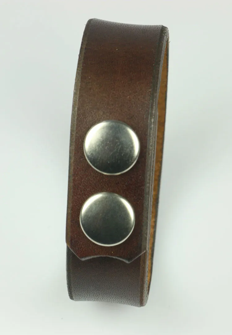 3/4" Wide Brown Leather Bracelet