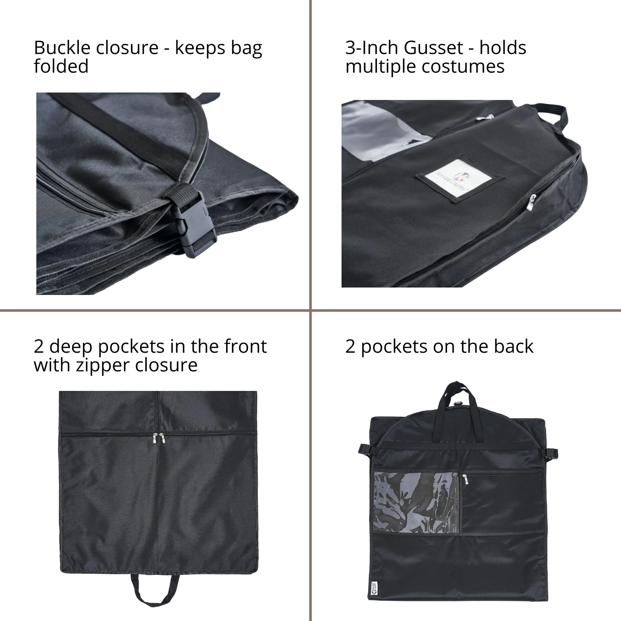 52" Waterproof Garment Bag - Raven Black