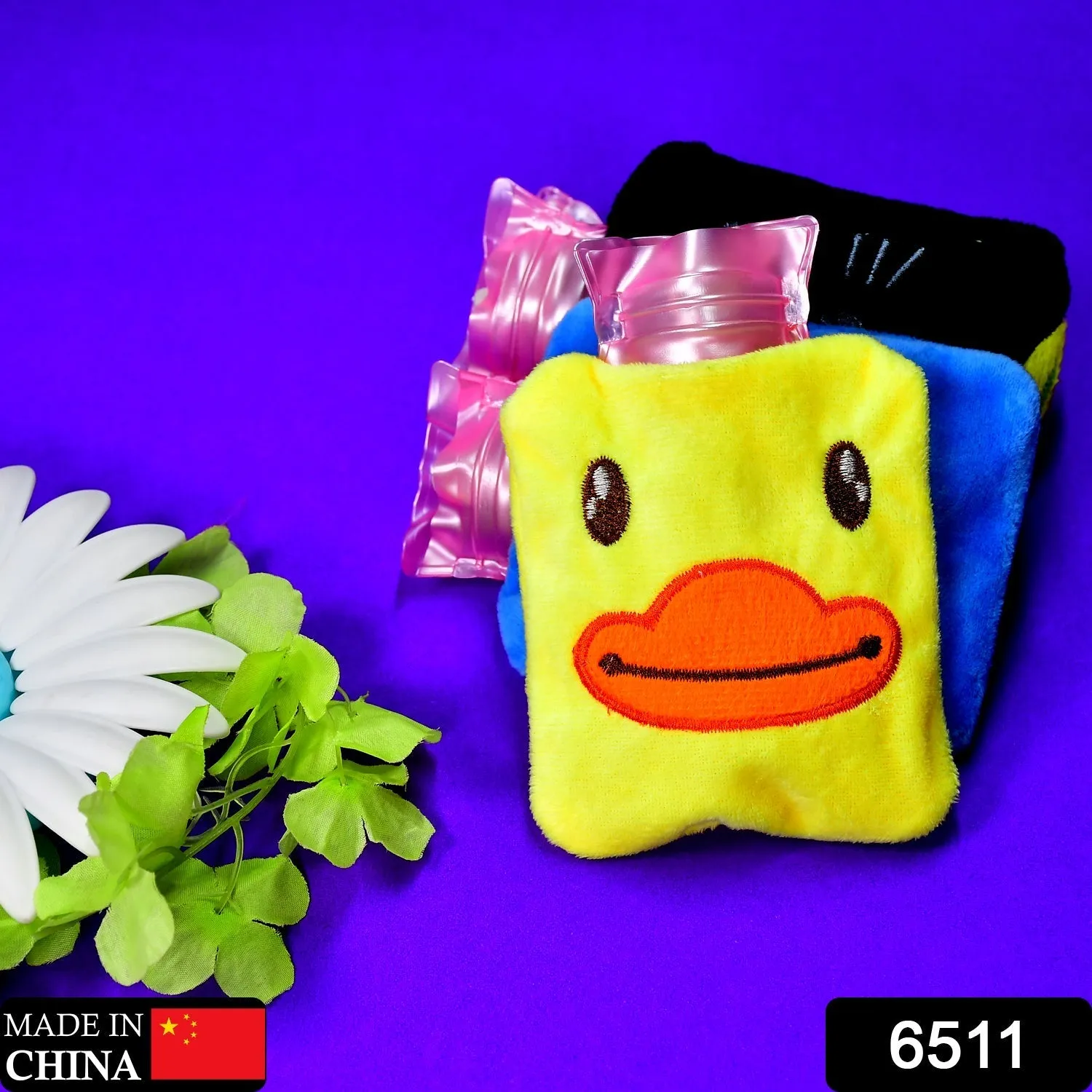 6511 Yellow Duck small Hot Water Bag with Cover for Pain Relief, Neck, Shoulder Pain and Hand, Feet Warmer, Menstrual Cramps.