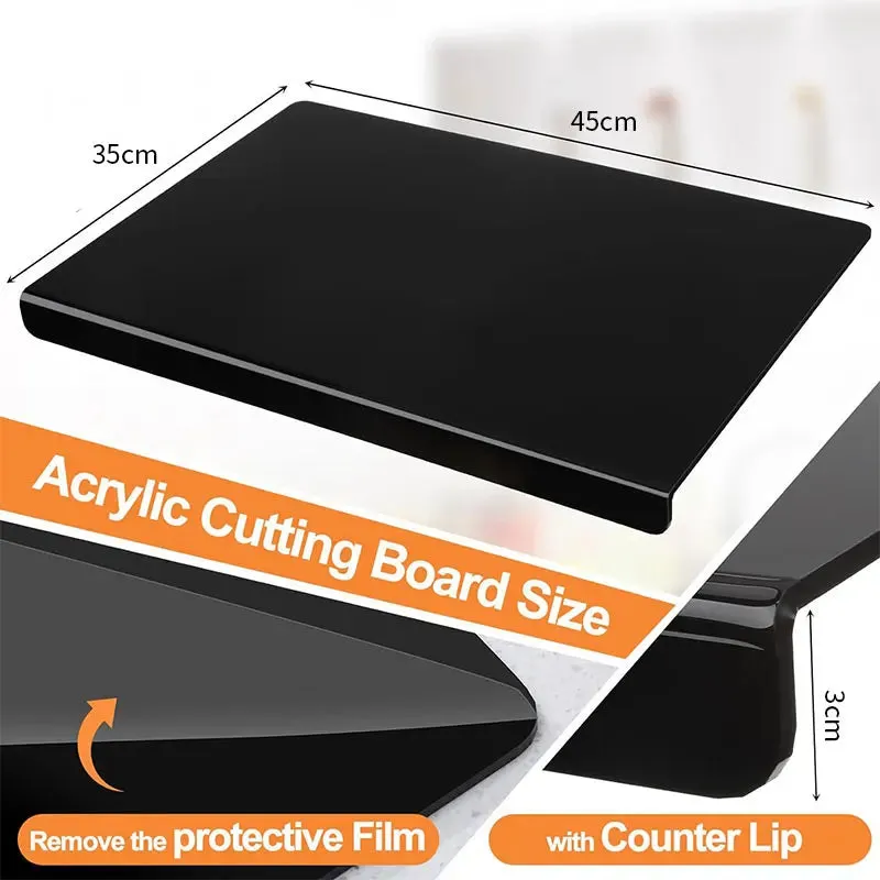 Acrylic Cutting Board with Counter Clear Acrylic Cutting Board for Kitchen