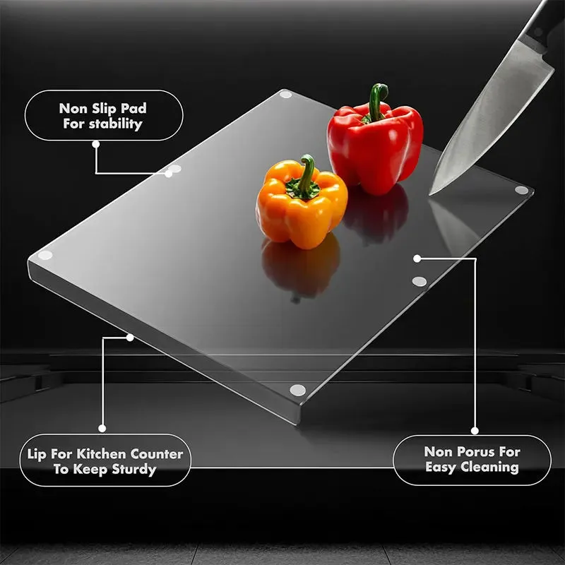 Acrylic Cutting Board with Counter Clear Acrylic Cutting Board for Kitchen