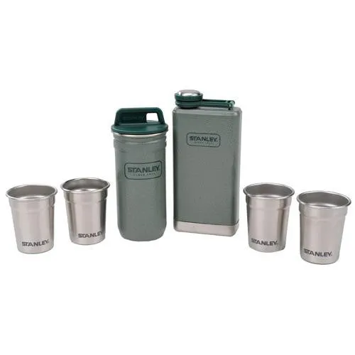 Adventure Steel Shots   Flask Gift Set Green