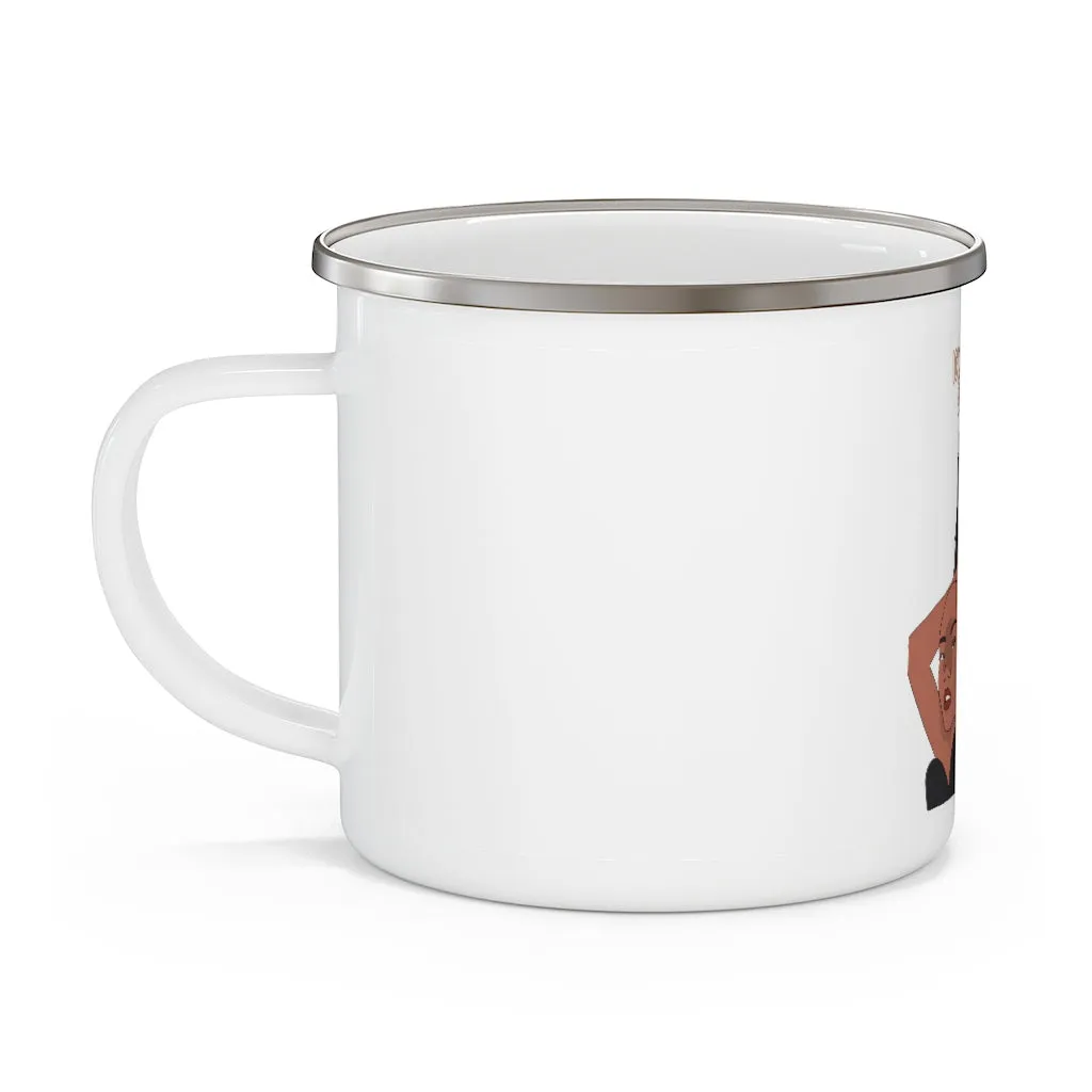 Affirmation Feminist pro choice 12oz Enamel Camping Mug - Love the Skin You're In