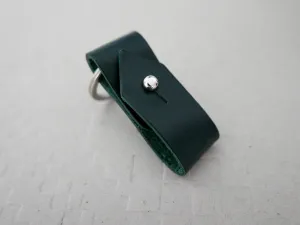 Alpine Green Leather Keyring  - Small House