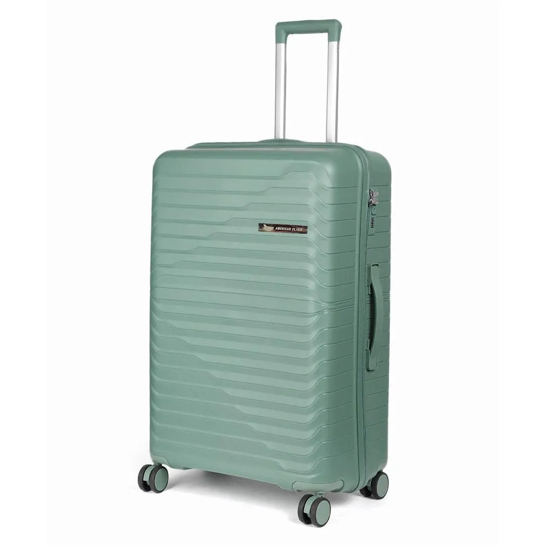 American Flyer Luggage Bag 20 Inch Cabin Size Luggage Trolly - Dark Green