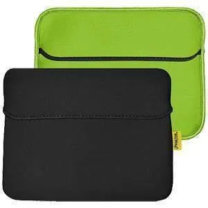 Amzer 10.6 inch Reversible Neoprene Horizontal iPad/Tablet Sleeve with Pocket - Black-Leaf Green