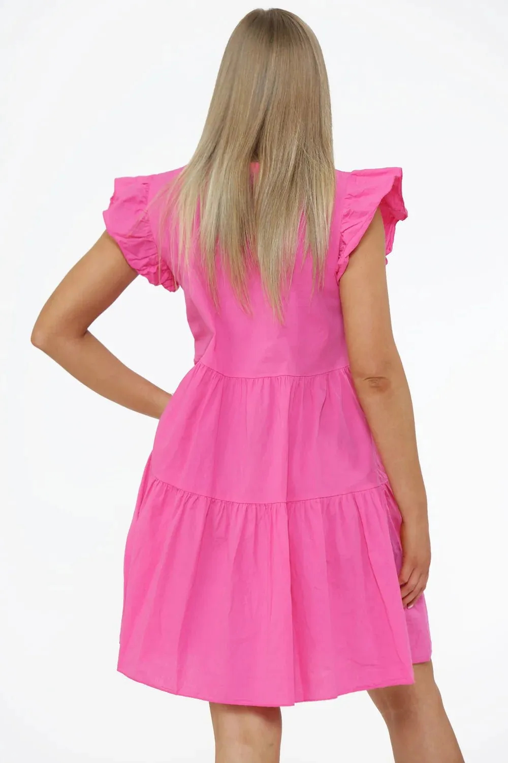 Anais Button Detailed Frill Dress