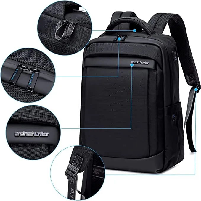 Arctic Hunter Slim Backpack Business Anti-Theft Laptop Bag for Men Lightweight Padded Backpack for 15.6-inch Laptop (AH-B00478 Laptop Bag-Black)