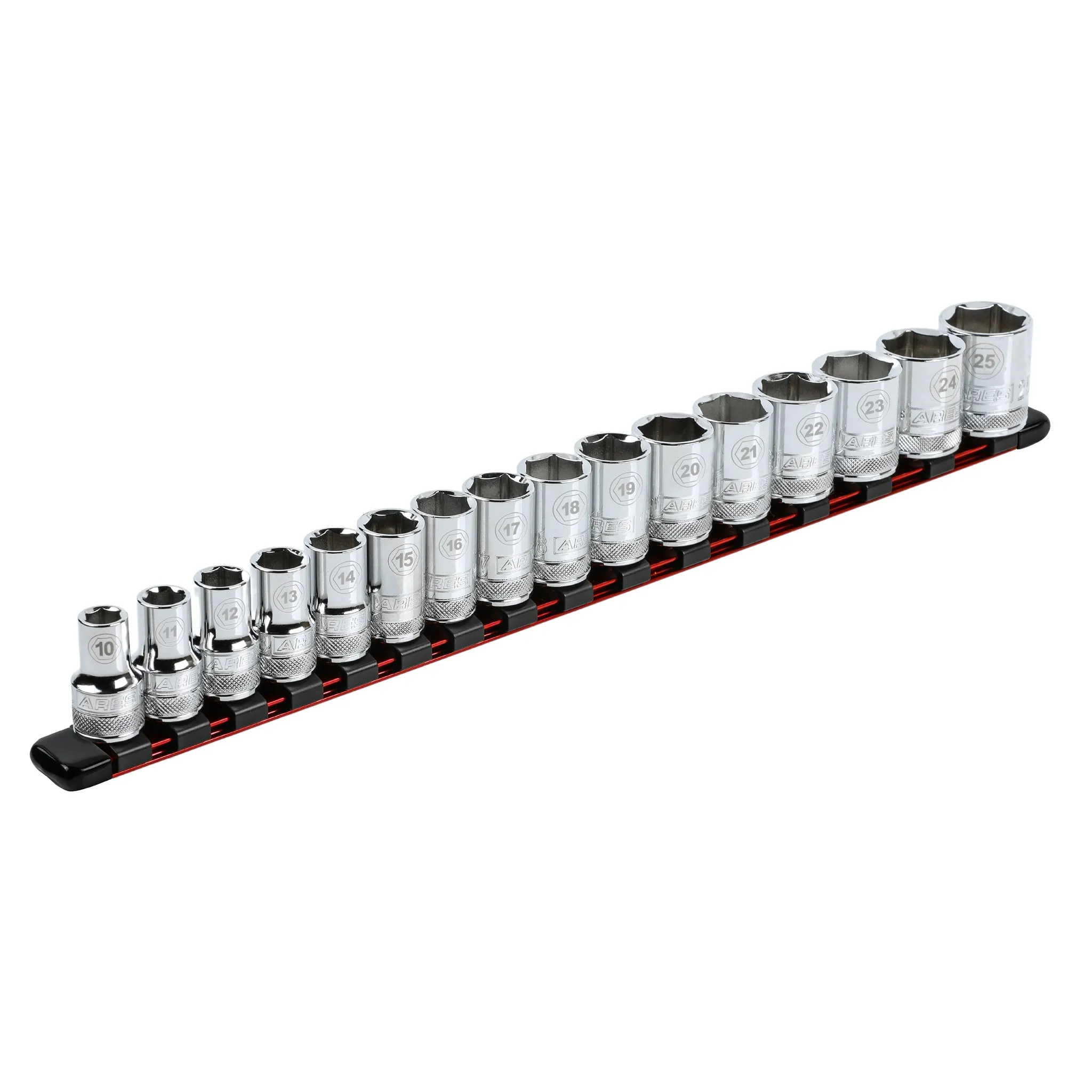 ARES 70203 - 1/2" Red Aluminum Socket Rail