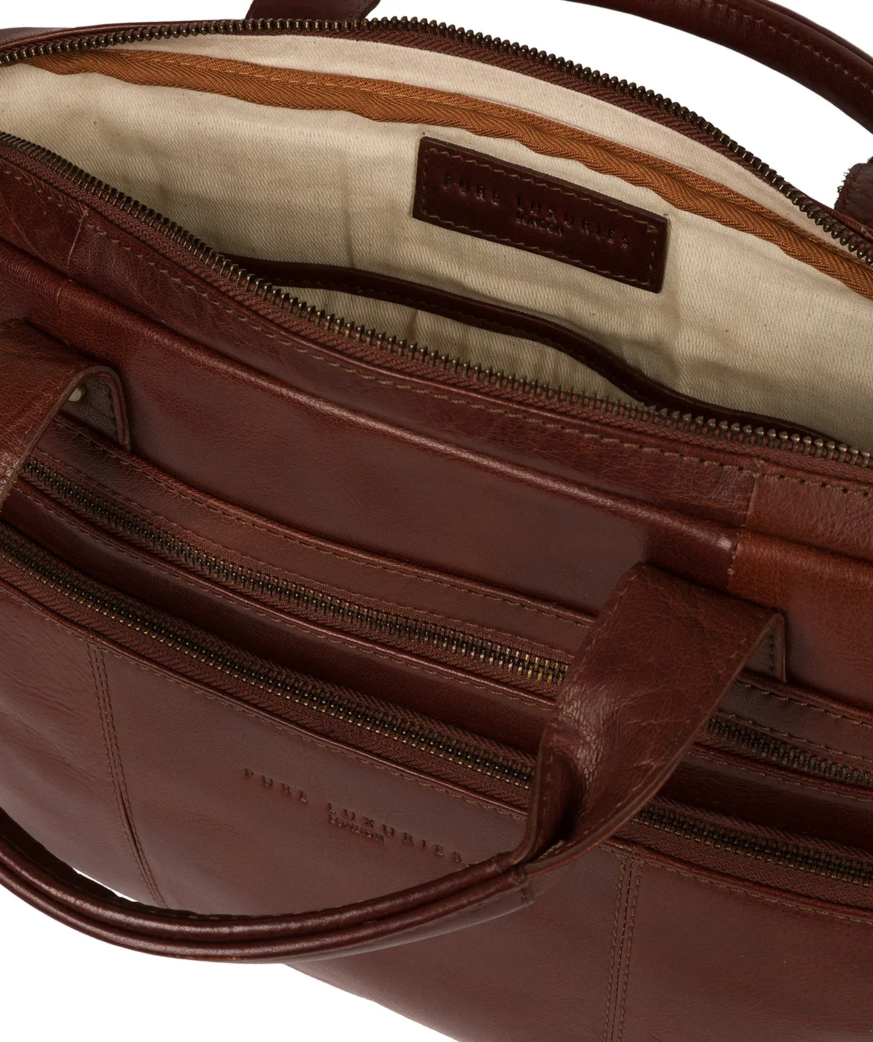 'Athenia' Chestnut Leather Workbag