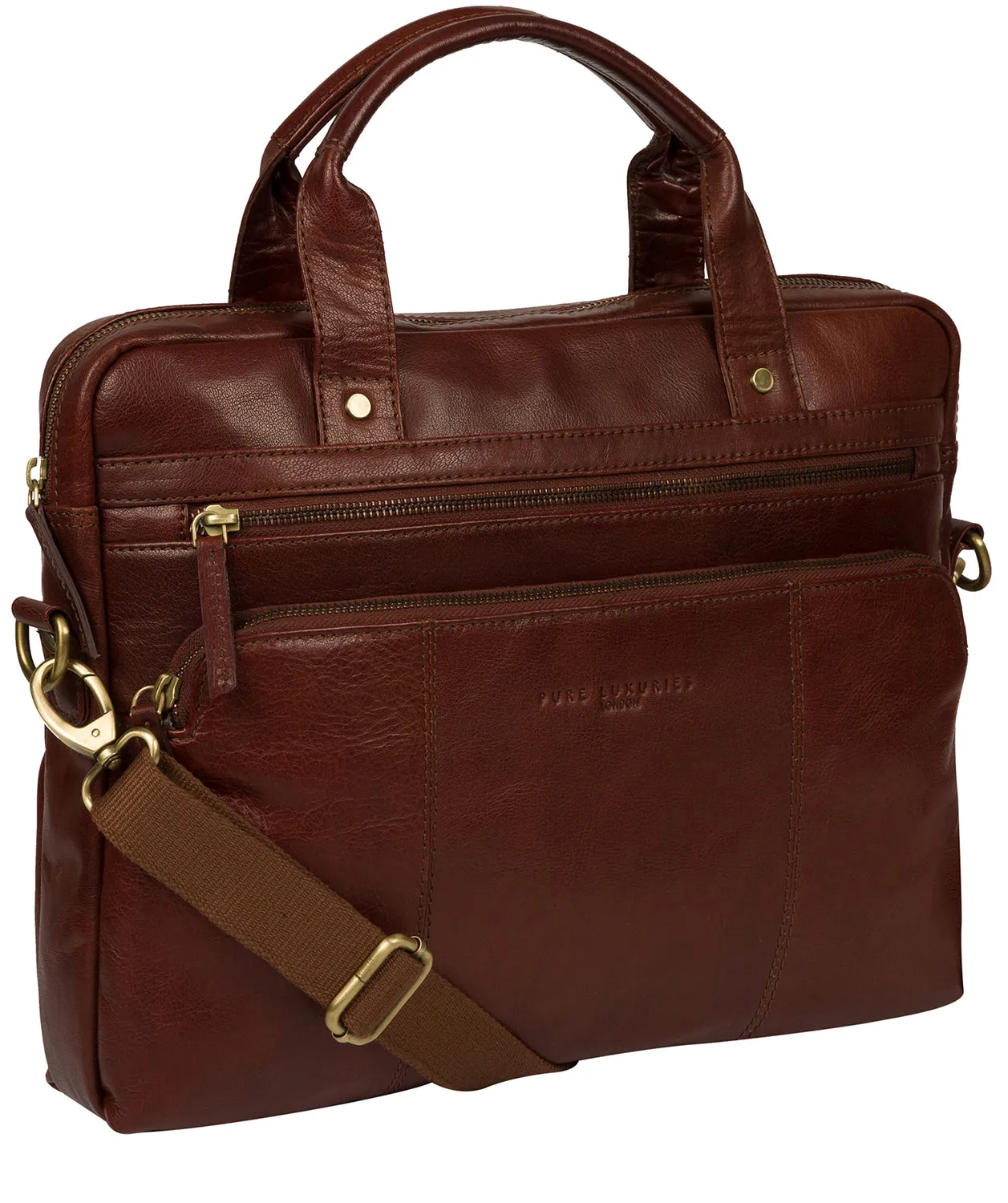 'Athenia' Chestnut Leather Workbag