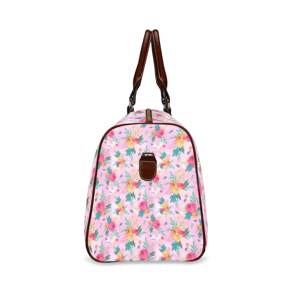 Australian Floral Pink Waterproof Travel Bag/Small (Model 1639)