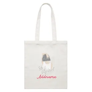 Beautiful Chic Stay Inspired With Addname White Canvas Bag