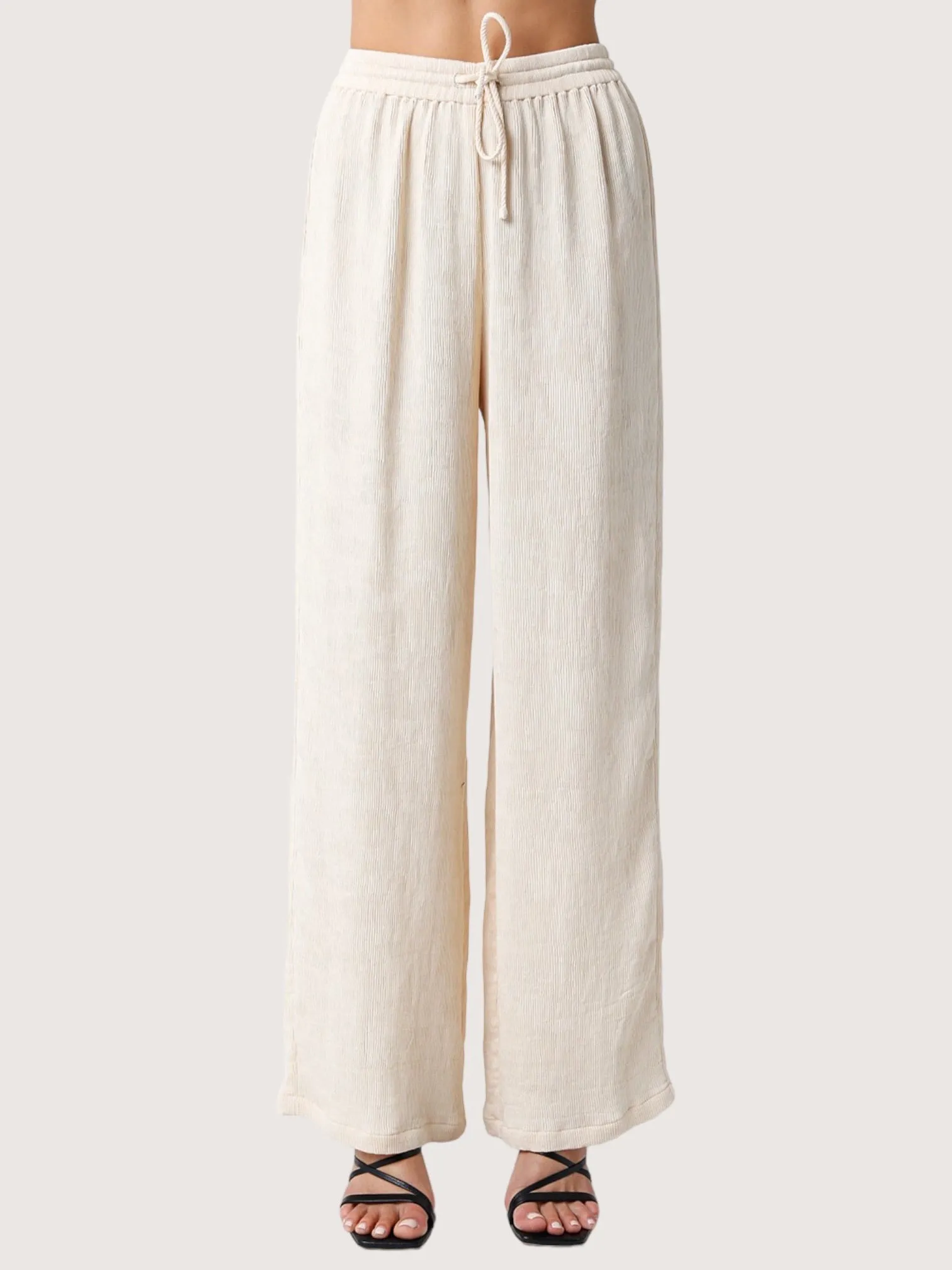 Beige Textured Pant