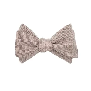 Beige Textured Self Tie Bow Tie