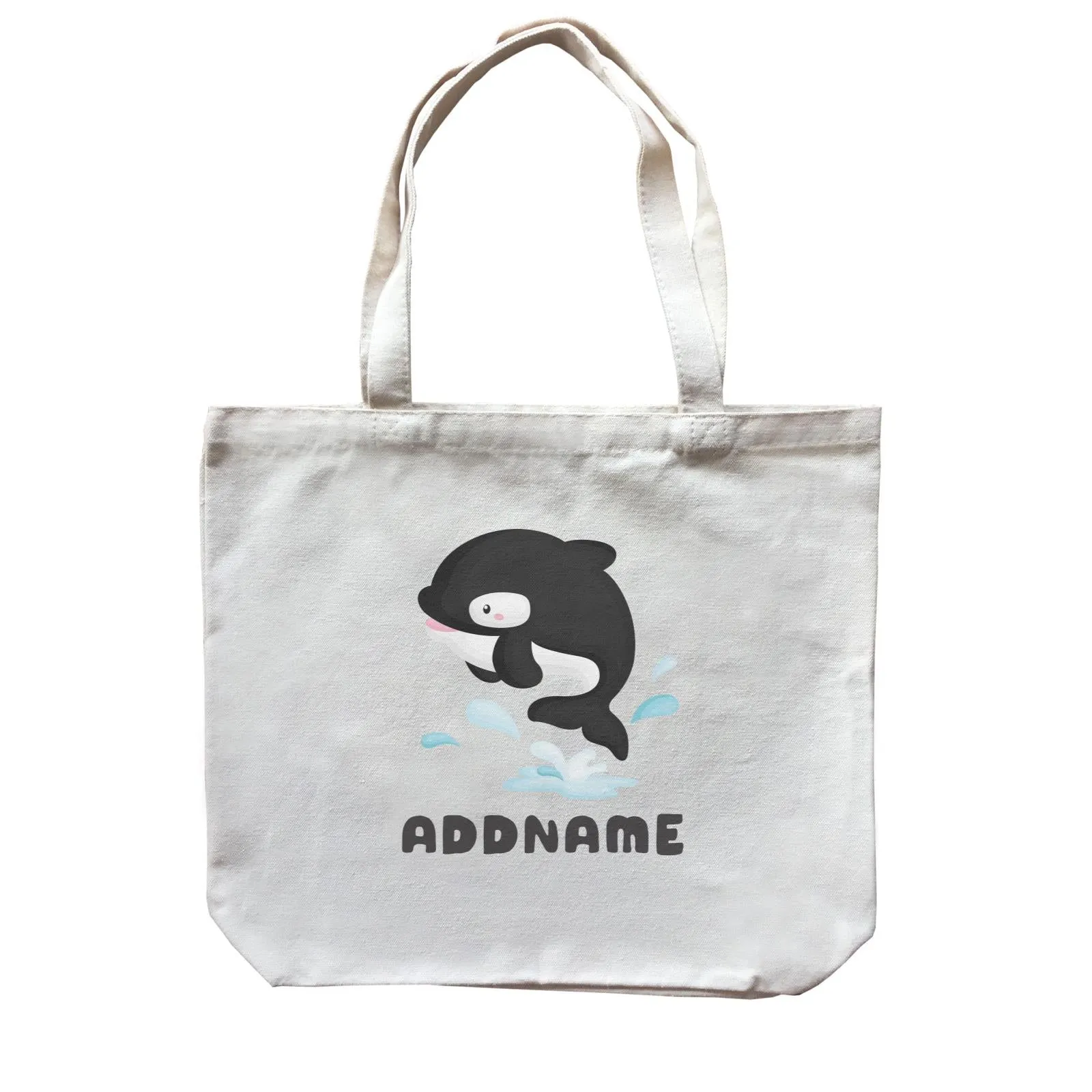 Birthday Winter Animals Orca Addname Canvas Bag