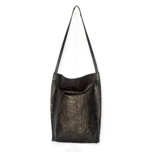 Black Embossed Shoulder Bag