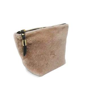 Blush Shearling Makeup Bag