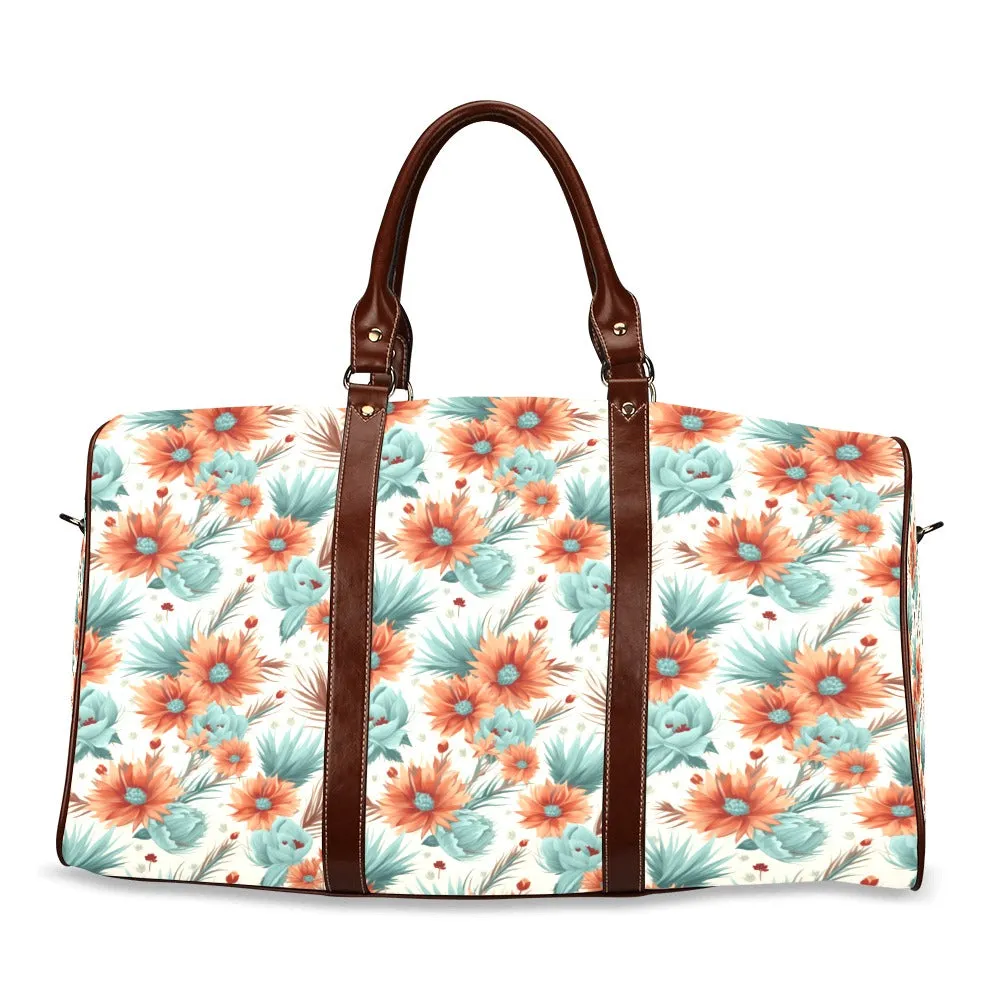 Boho Floral Waterproof Travel Bag/Small (Model 1639)