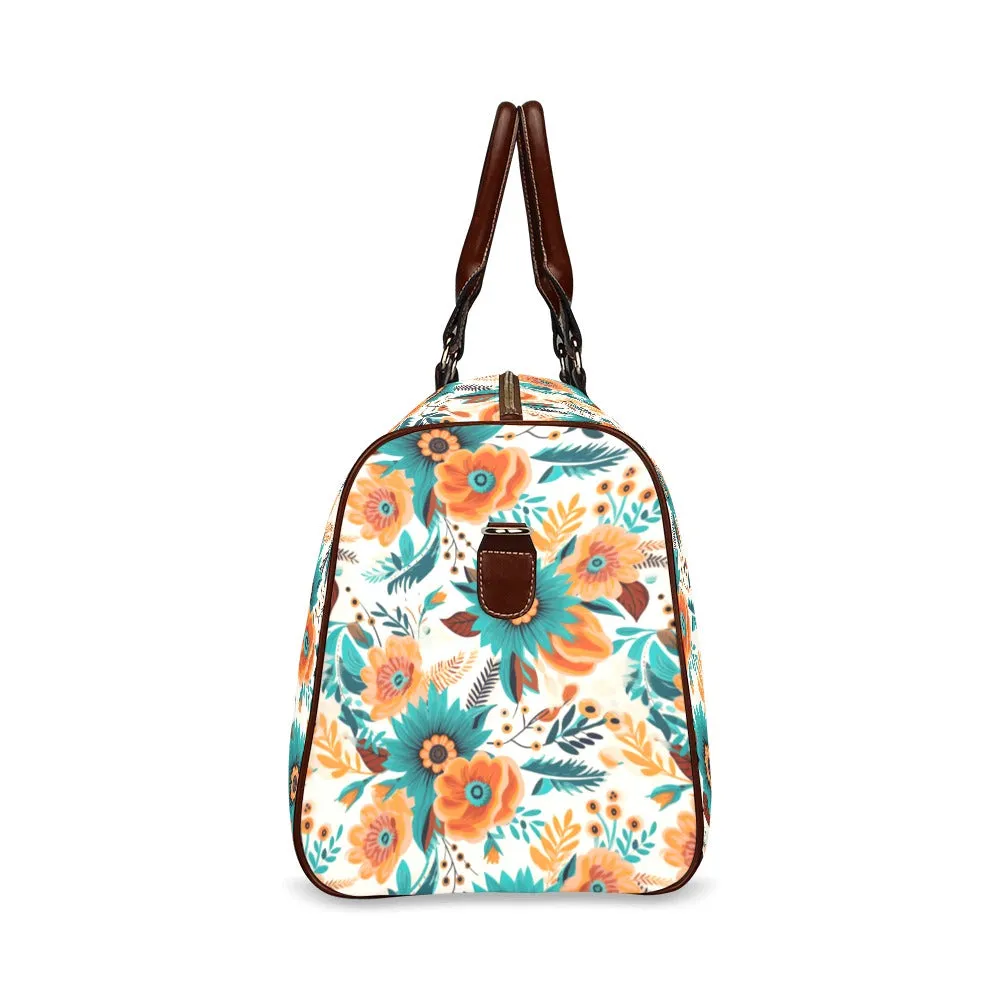 Boho Retro Floral Waterproof Travel Bag/Small (Model 1639)