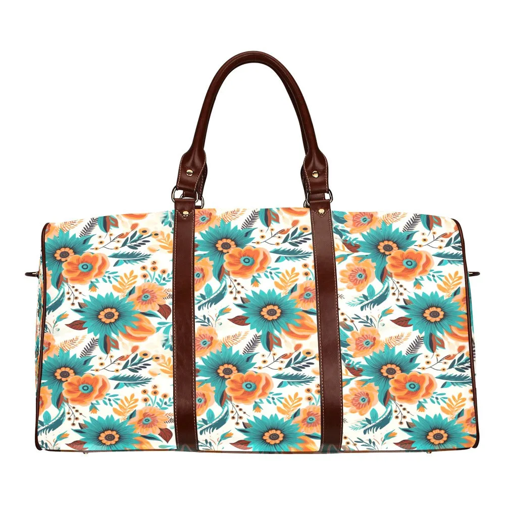 Boho Retro Floral Waterproof Travel Bag/Small (Model 1639)