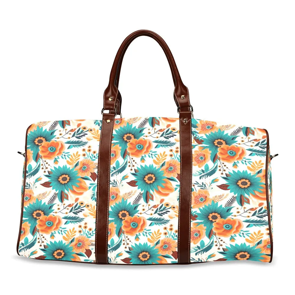 Boho Retro Floral Waterproof Travel Bag/Small (Model 1639)