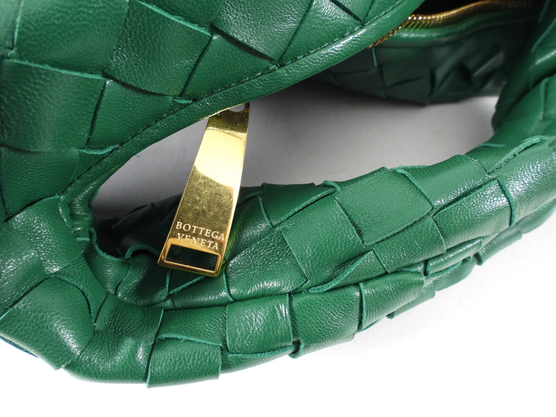 Bottega Veneta Mini Green Jodie Intrecciato Leather Hobo Bag