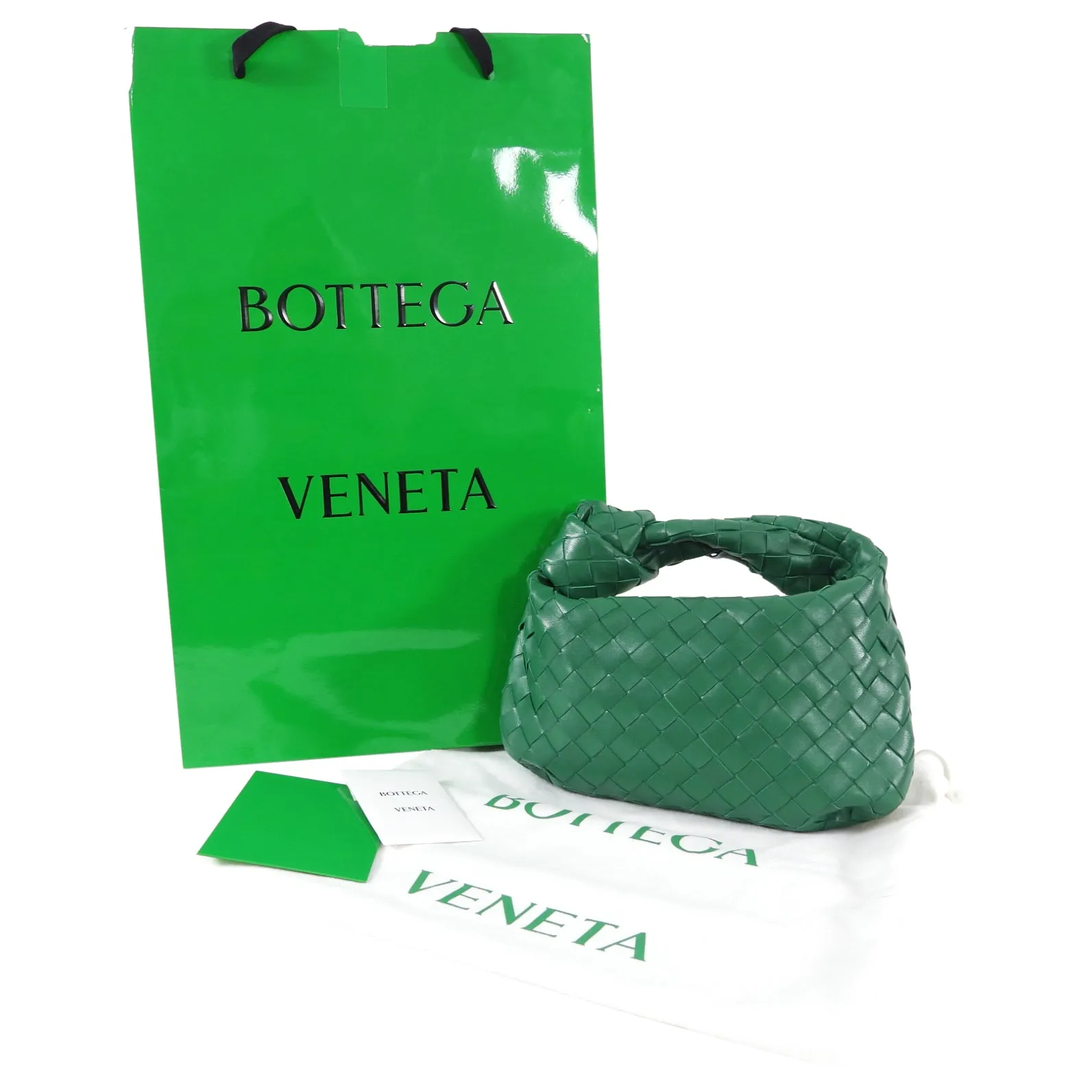 Bottega Veneta Mini Green Jodie Intrecciato Leather Hobo Bag