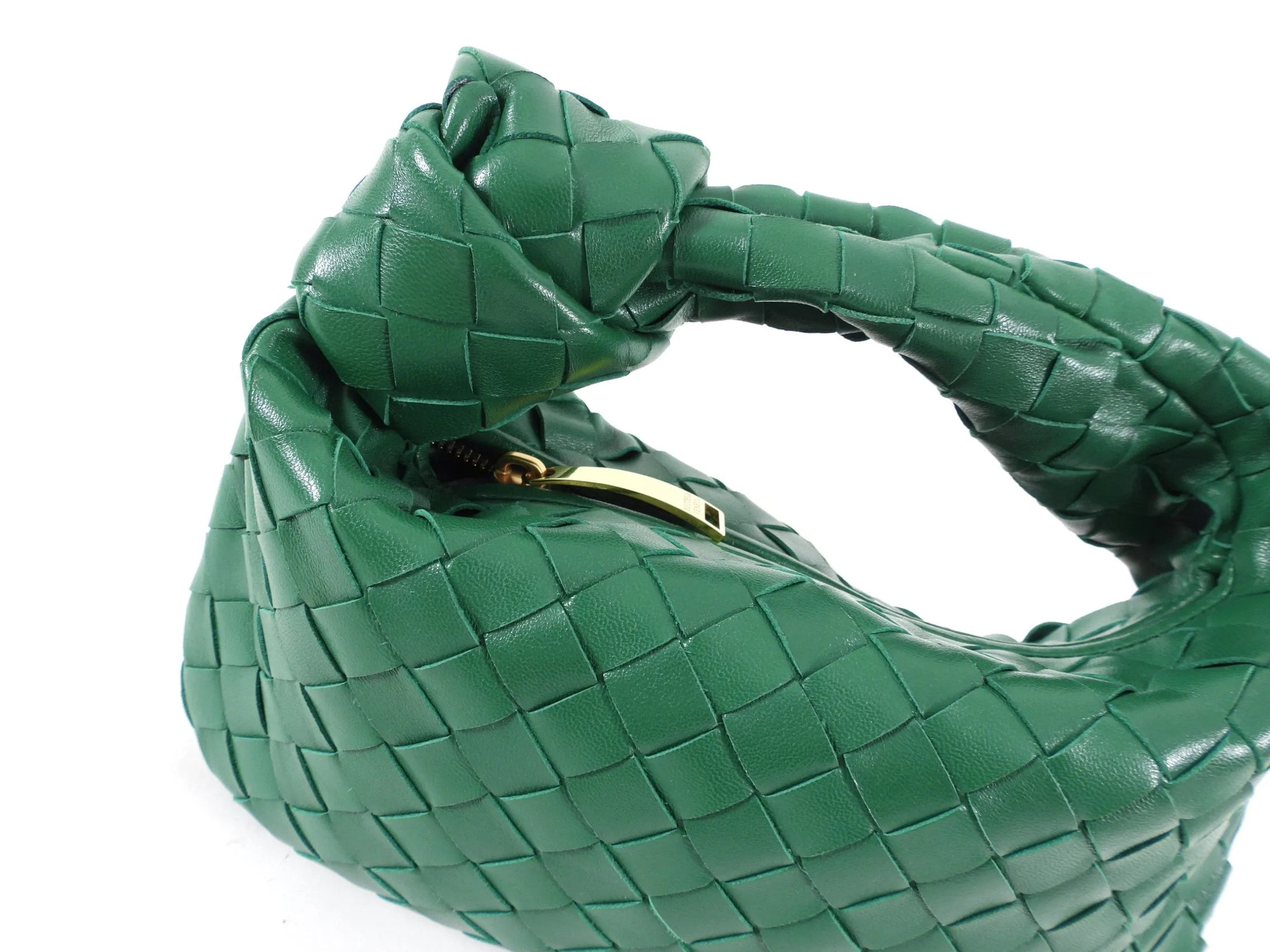 Bottega Veneta Mini Green Jodie Intrecciato Leather Hobo Bag