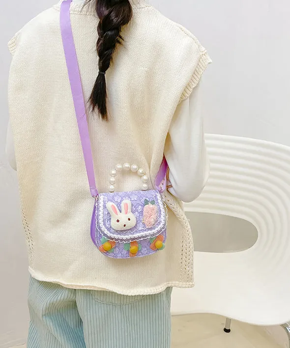 Boutique Pink Rabbit Pearl Decoration Messenger Bag IU018