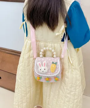 Boutique Pink Rabbit Pearl Decoration Messenger Bag IU018