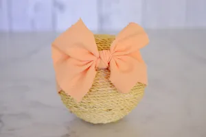 Bow Headband - Textured - Peach