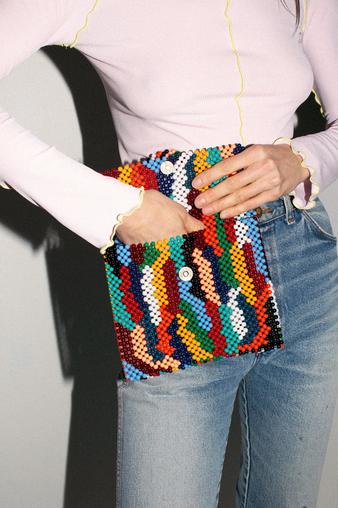 Brain Waves Beaded Bag