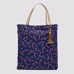 Candy Cane Reusable Gift Tote Bags by Paper Mirchi