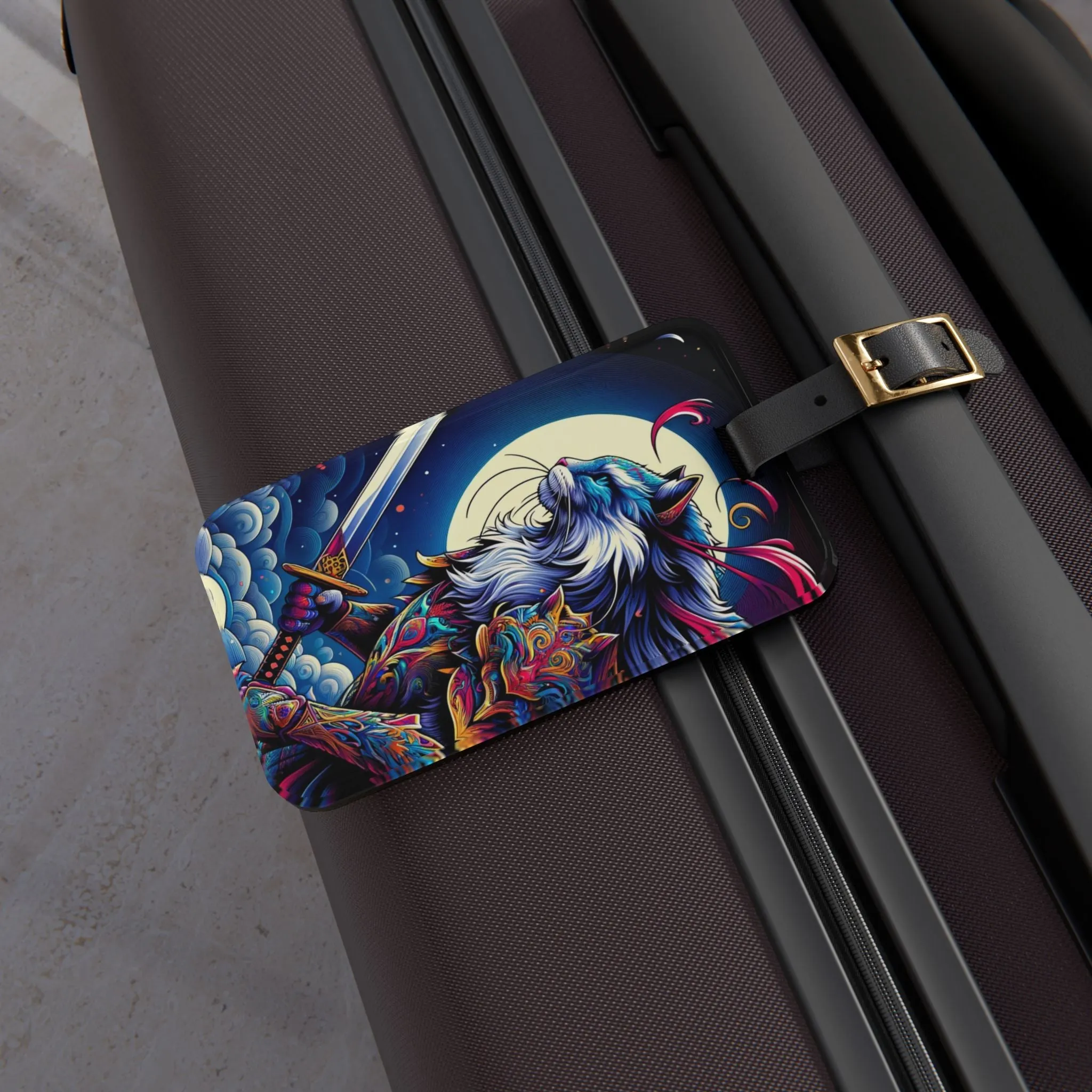 Cat Warrior - Luggage Tag - Travel Gift