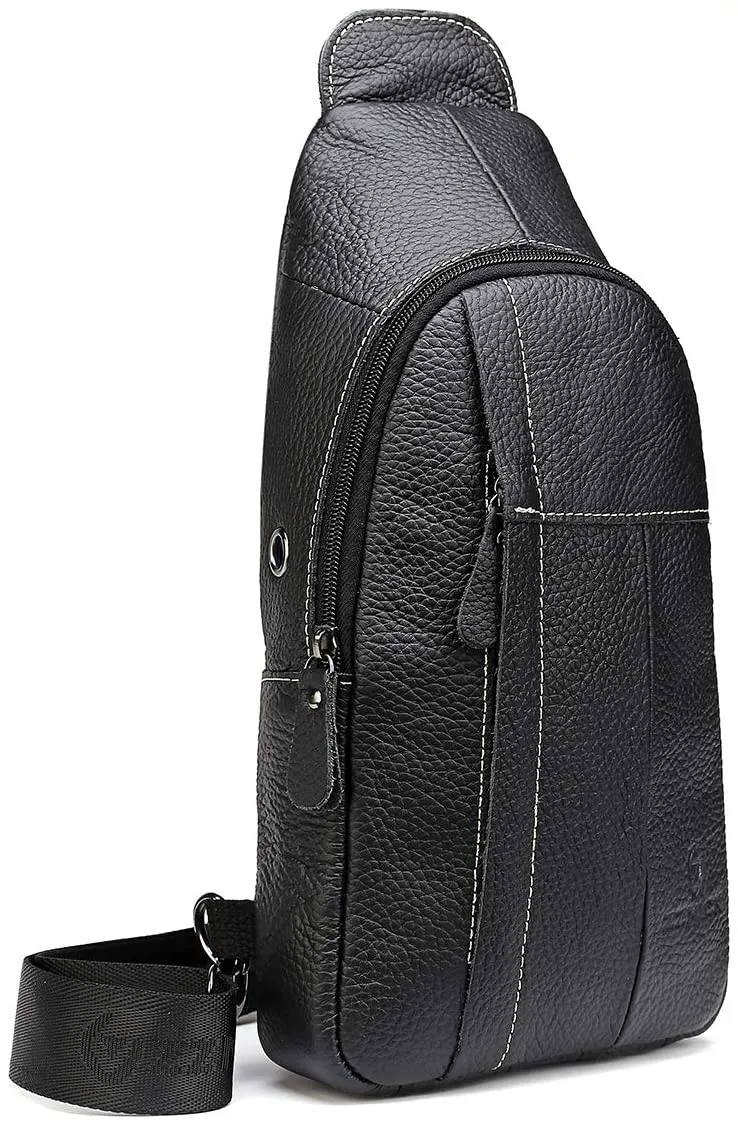 CHRElite™ Men's Leather Crossbody Sling Chest Bag - Shoulder Day Bag