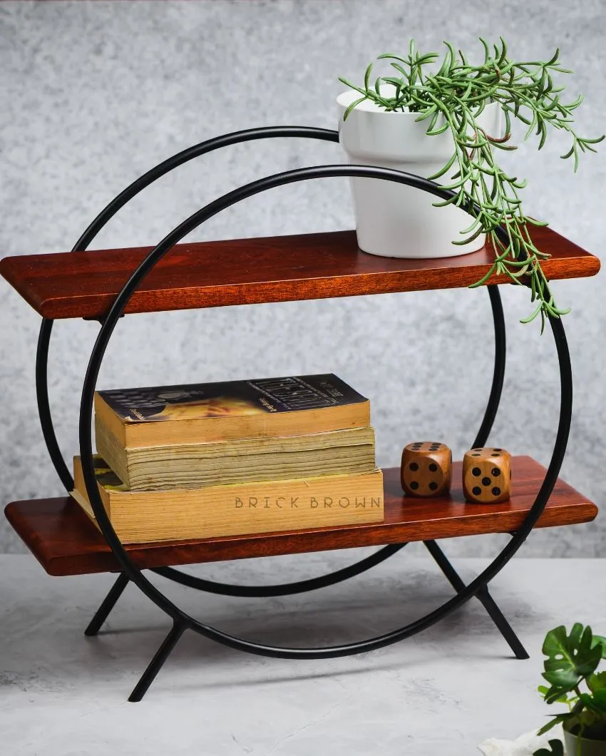 Circular Muti-Purpose Organizer With Black Frame | 16 x 14.5 x 6 inches