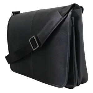 Classico Black Tumbled Leather Messenger Brief