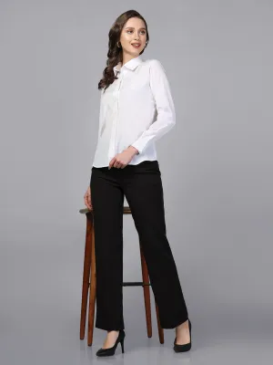 Collared crepe shirt - White