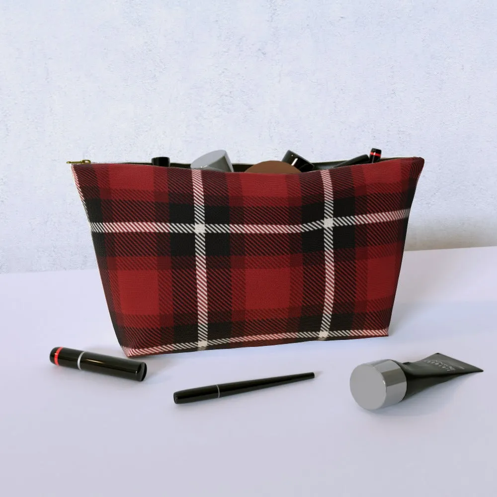 Cosmetic Bag - Textured Fabric Red