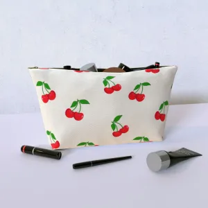 Cosmetic Bag - White Cherries