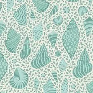 Cotton Beach Beach Shells Teal Tilda