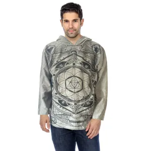 Cotton Mandala Hoodie ~ Gray