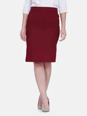 Cotton Twill Skirt - Wine Red